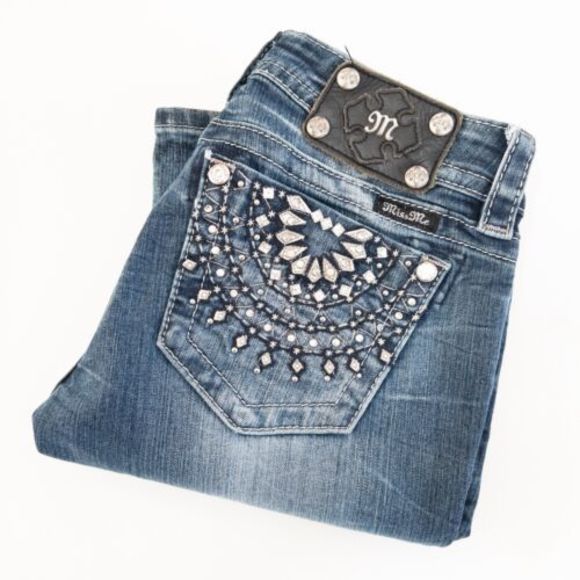 Jean Boot Cut Miss Me Women's - Modèle JP5182B, Taille 27x33, Broderie Sur Poches, Occasion En Très Bon état
